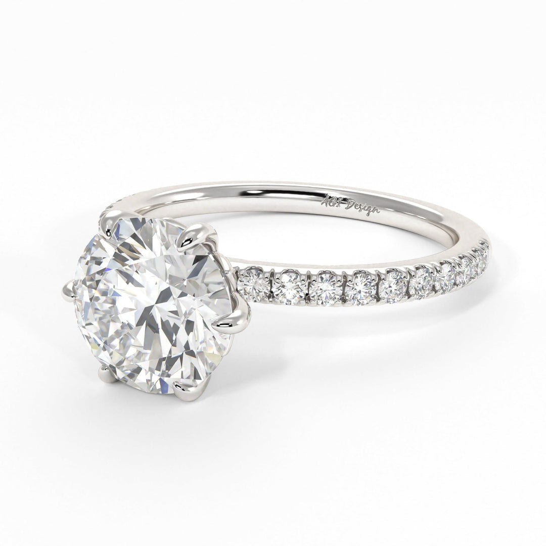 AGI Design Rada Round Lab Created Diamond Engagement Ring