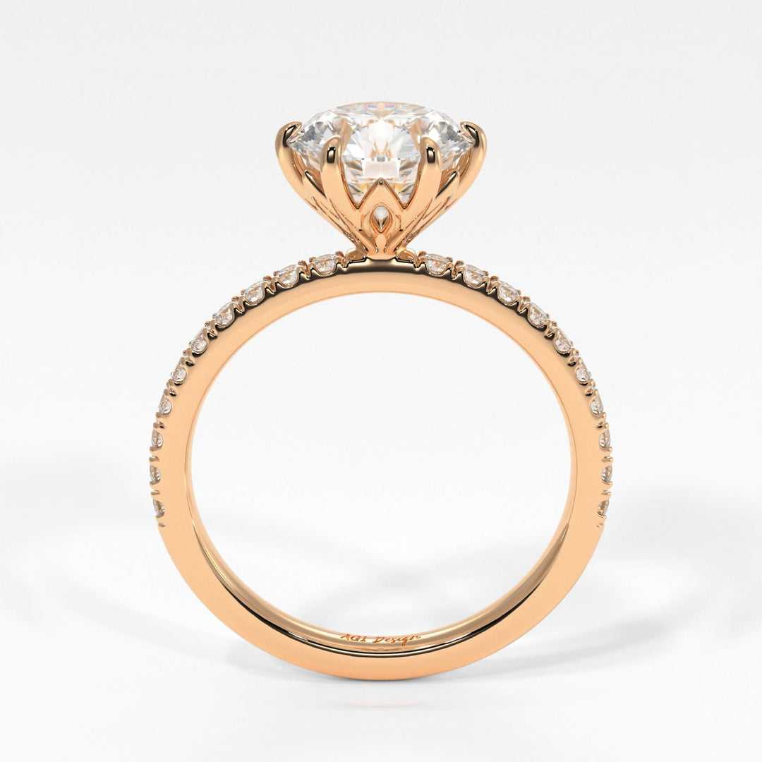 AGI Design Rada Round Lab Created Diamond Engagement Ring