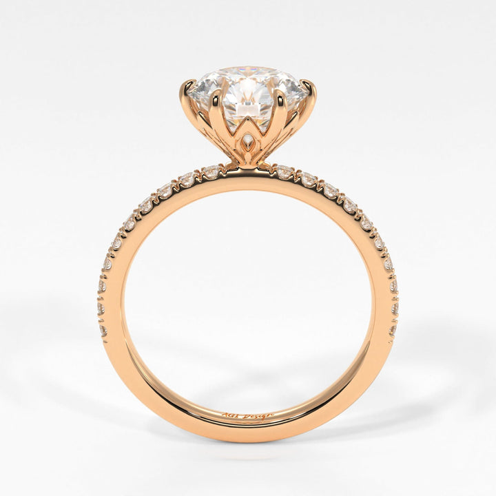 AGI Design Rada Round Lab Created Diamond Engagement Ring