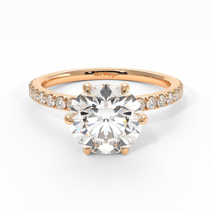 AGI Design Rada Round Lab Created Diamond Engagement Ring