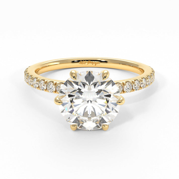 AGI Design Rada Round Lab Created Diamond Engagement Ring