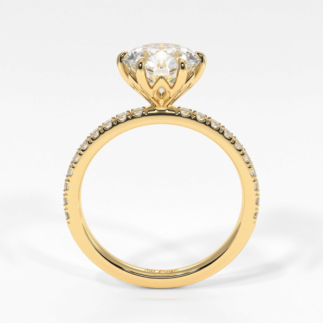 AGI Design Rada Round Lab Created Diamond Engagement Ring