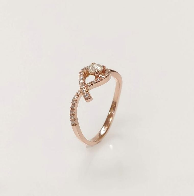 AGI Design Ready to Ship  0.22ct I1/G natural Diamond Engagement Ring