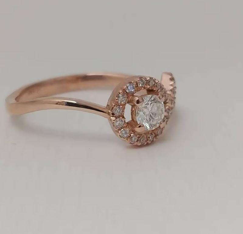 AGI Design Ready to Ship  0.22ct I1/G natural Diamond Engagement Ring