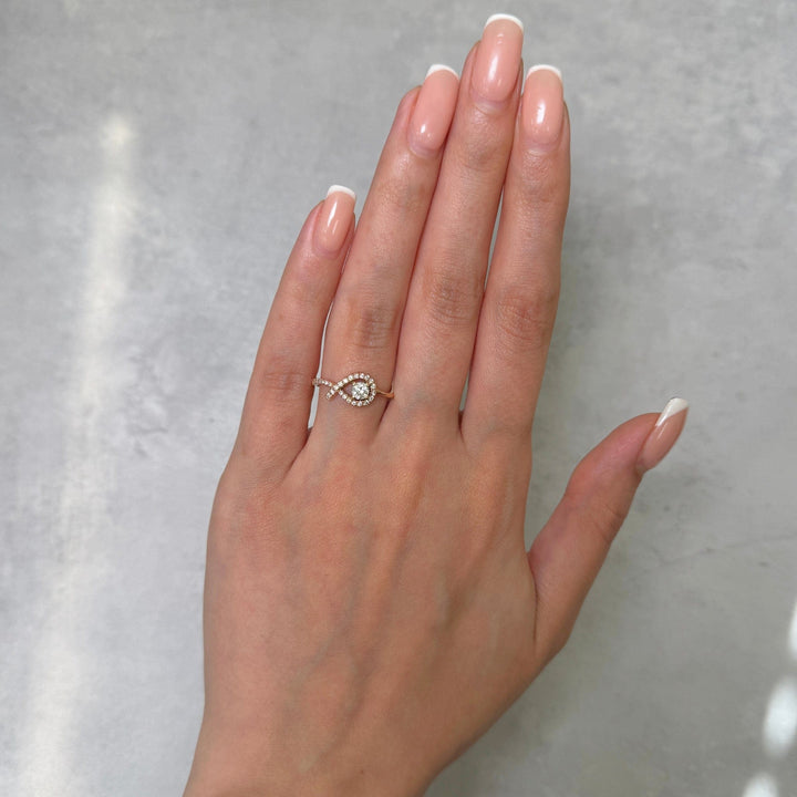 AGI Design Ready to Ship  0.22ct I1/G natural Diamond Engagement Ring