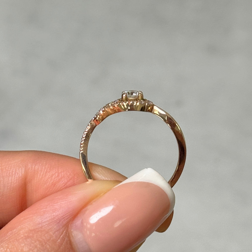 AGI Design Ready to Ship  0.22ct I1/G natural Diamond Engagement Ring