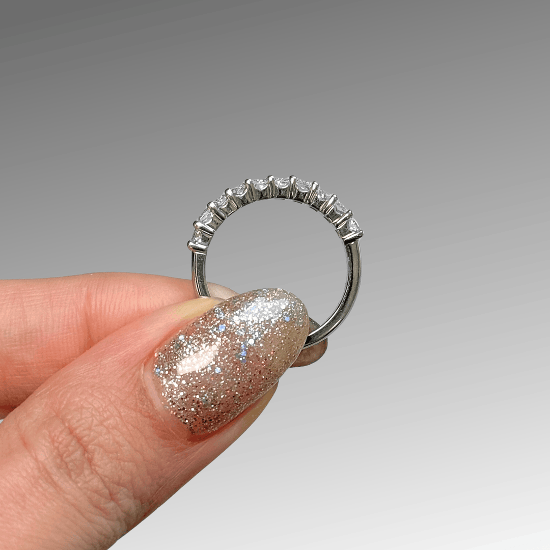 AGI Design Ready to Ship  1.33ct Radiant Lab Created Diamond Wedding Band in Platinum