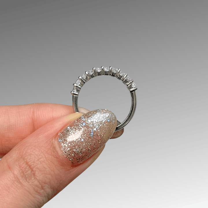 AGI Design Ready to Ship  1.33ct Radiant Lab Created Diamond Wedding Band in Platinum