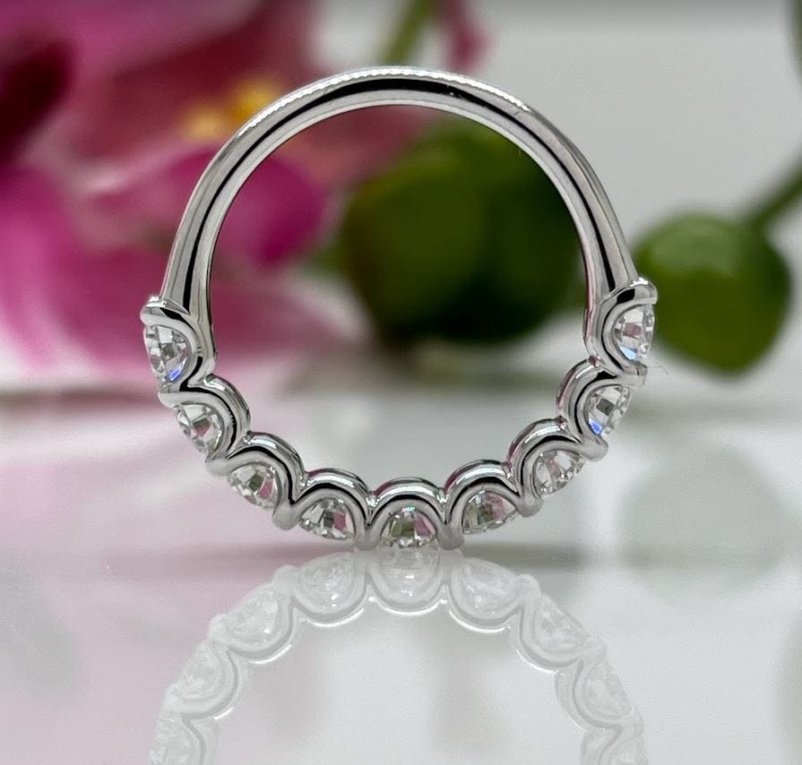 AGIDesignShop Ready to Ship  1.57ct Round Lab-Created Diamonds Semi-Eternity Wedding Ring