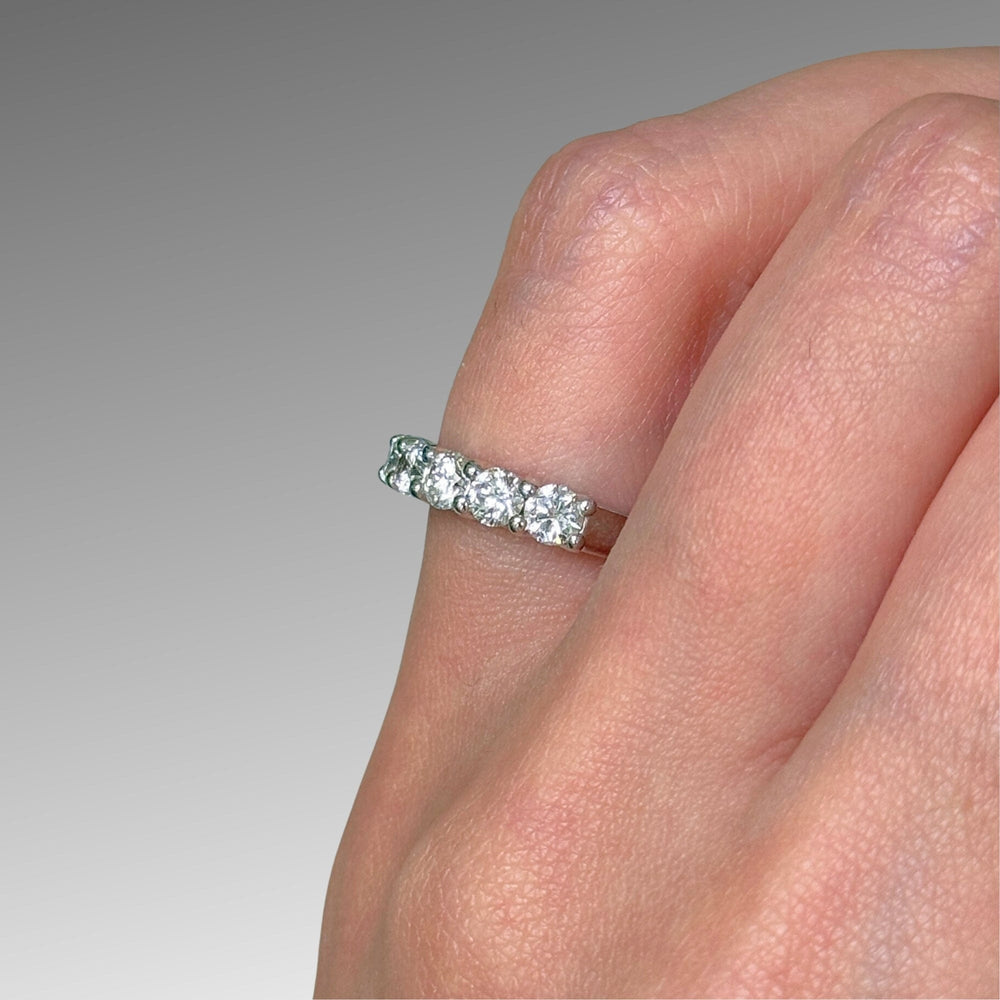 AGIDesignShop Ready to Ship  1.57ct Round Lab-Created Diamonds Semi-Eternity Wedding Ring