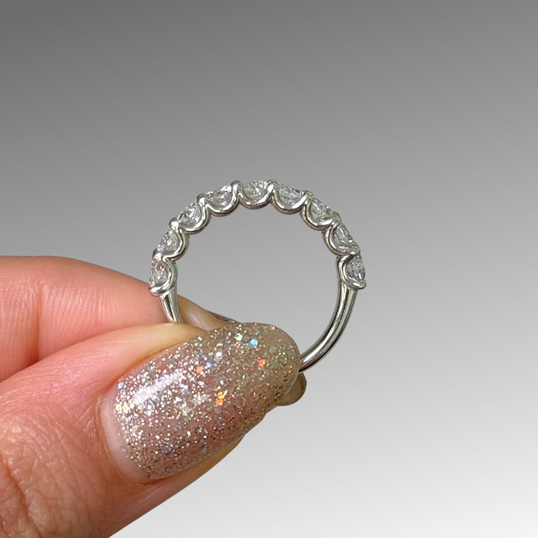 AGIDesignShop Ready to Ship  1.57ct Round Lab-Created Diamonds Semi-Eternity Wedding Ring