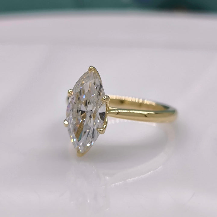 AGI Design Ready to Ship  2.5ct F/VVS2 Marquise Lab Created Diamond Tulip Engagement Ring