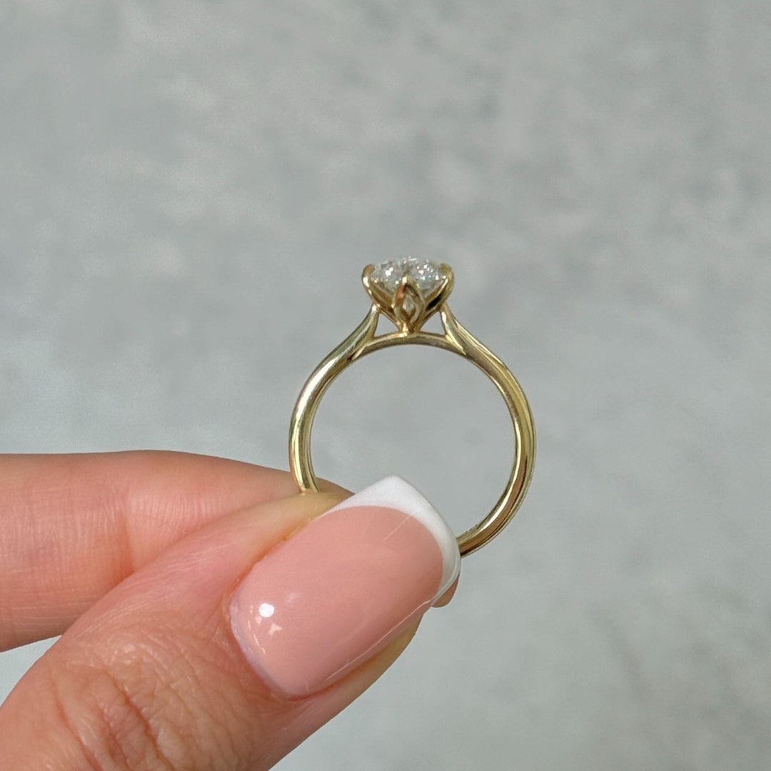 AGI Design Ready to Ship  2.5ct F/VVS2 Marquise Lab Created Diamond Tulip Engagement Ring