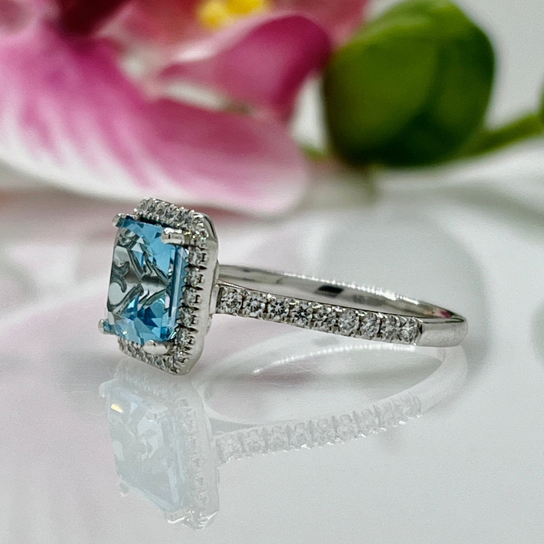 AGI Design Ready to Ship 2.8ct. Blue Topaz Engagement Ring