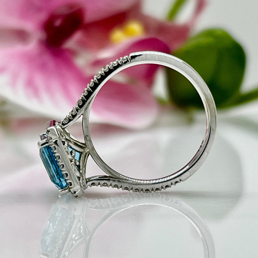 AGI Design Ready to Ship 2.8ct. Blue Topaz Engagement Ring