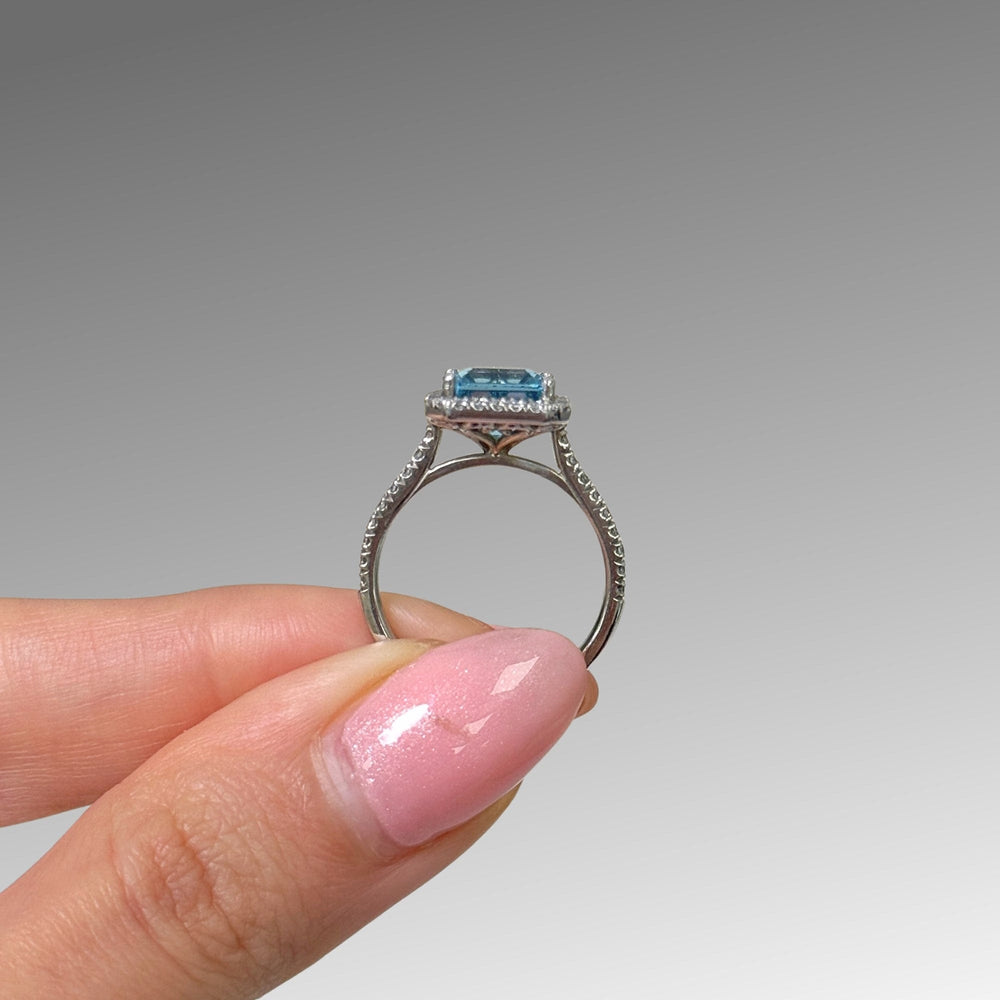 AGI Design Ready to Ship 2.8ct. Blue Topaz Engagement Ring