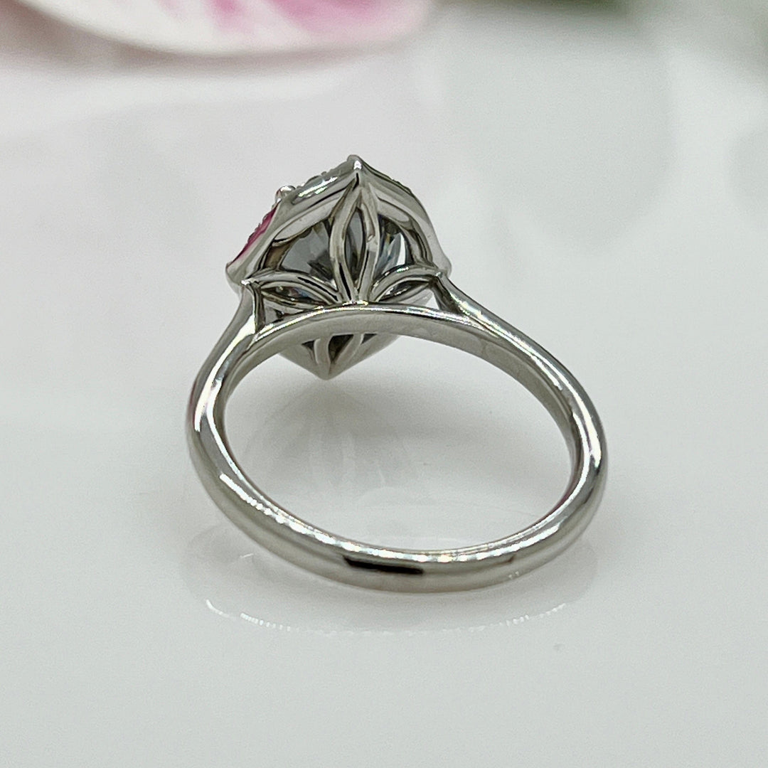 AGI Design Ready to Ship  2ct. Grey Oval Moissanite Engagement Ring