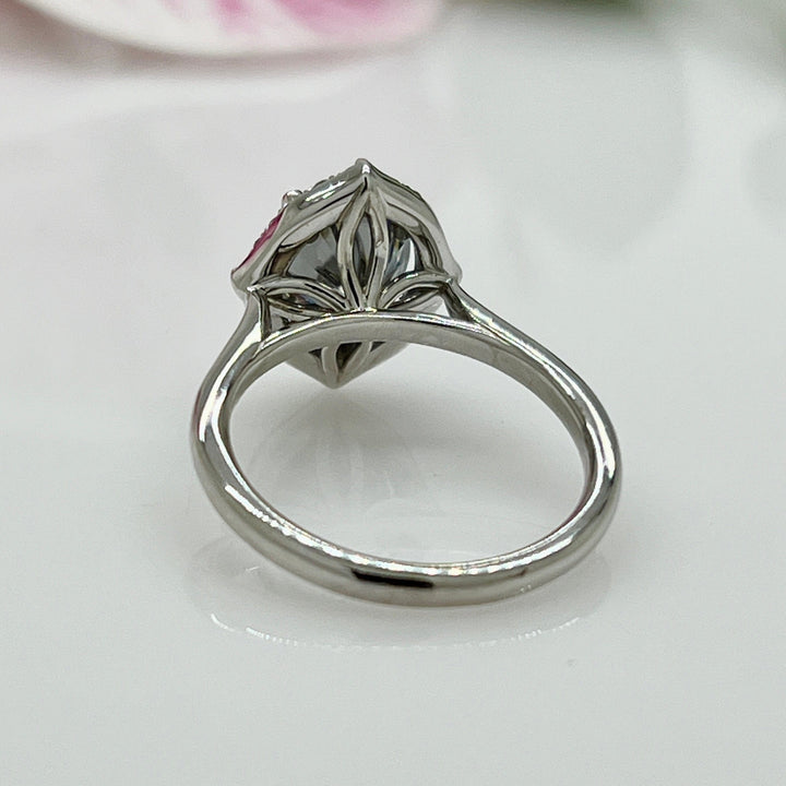 AGI Design Ready to Ship  2ct. Grey Oval Moissanite Engagement Ring
