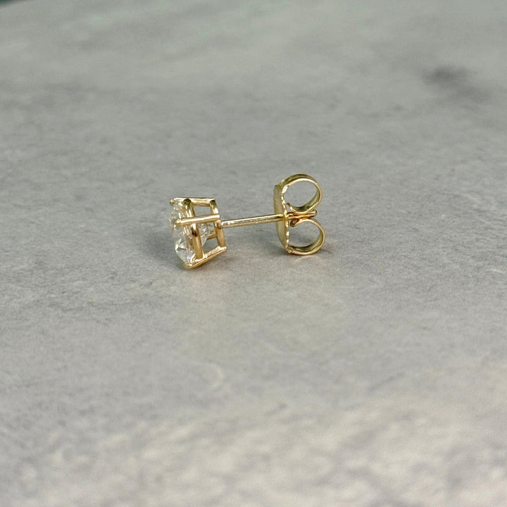 AGI Design Ready to Ship  2ct total weight lab diamond stud earring in 14k yellow gold