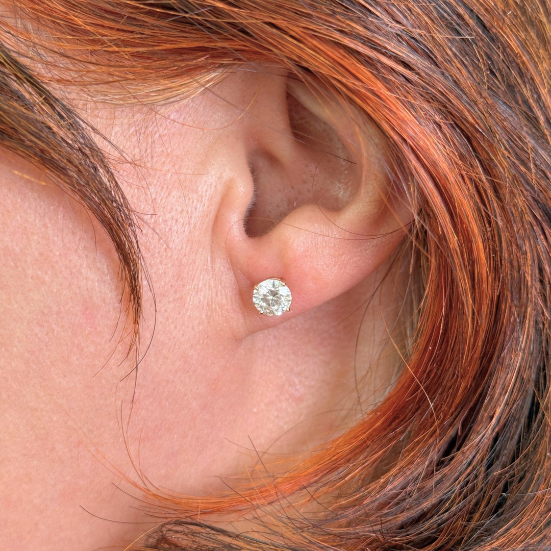 AGI Design Ready to Ship  2ct total weight lab diamond stud earring in 14k yellow gold