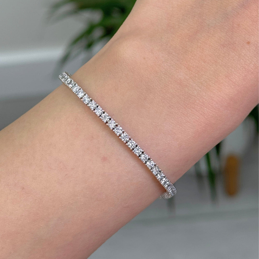 AGI Design Ready to Ship  3.85ct 14K White Gold Tennis Bracelet