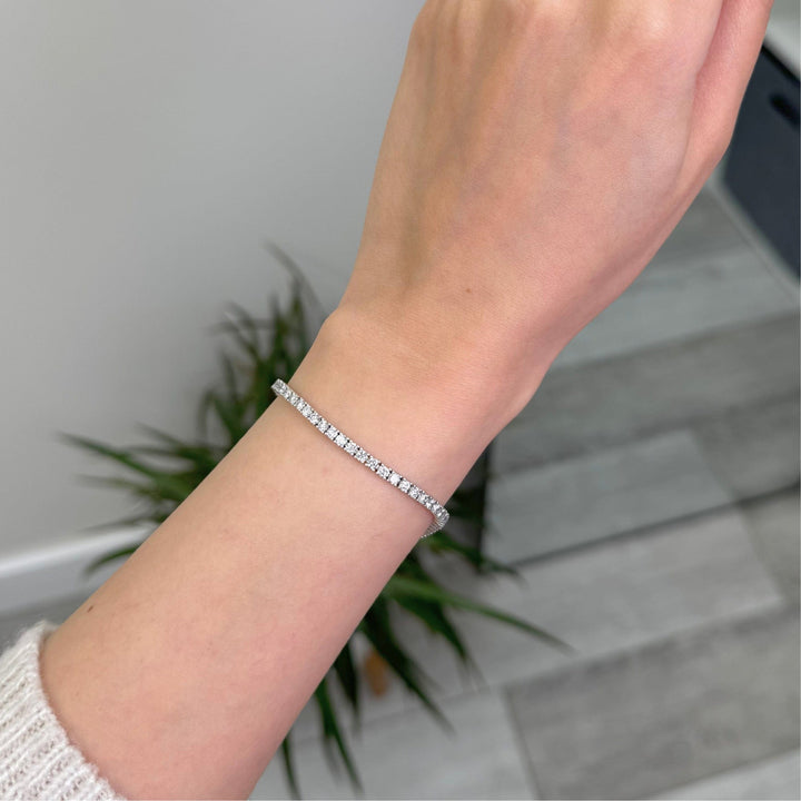 AGI Design Ready to Ship  3.85ct 14K White Gold Tennis Bracelet