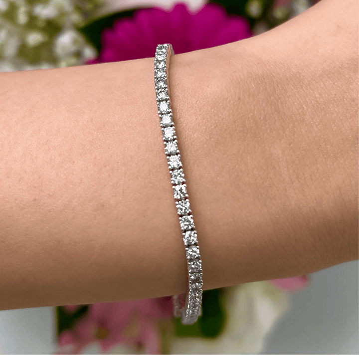AGI Design Ready to Ship  3.85ct 14K White Gold Tennis Bracelet