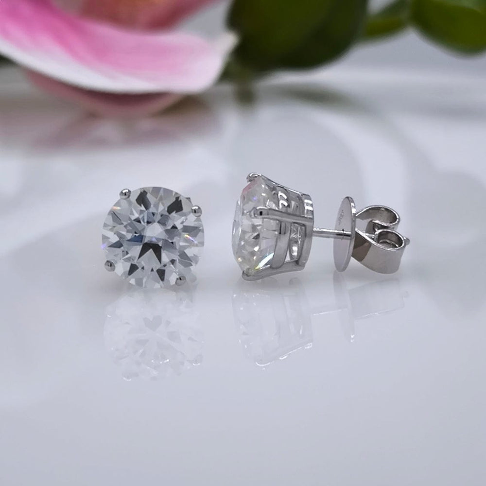 AGI Design Ready to Ship  5ct total weight Round Moissanite Stud Earrings
