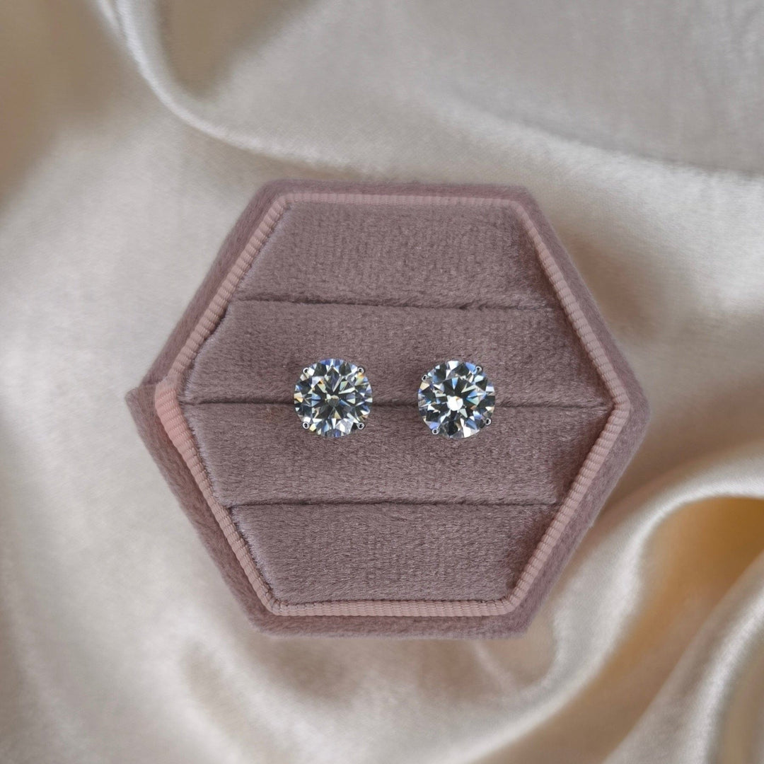 AGI Design Ready to Ship  5ct total weight Round Moissanite Stud Earrings
