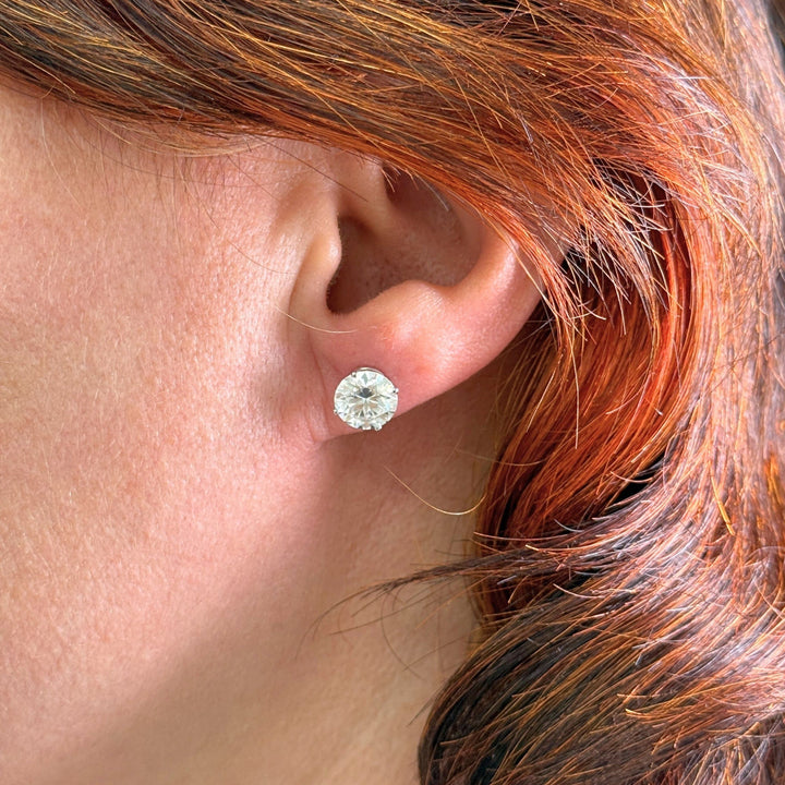 AGI Design Ready to Ship  5ct total weight Round Moissanite Stud Earrings
