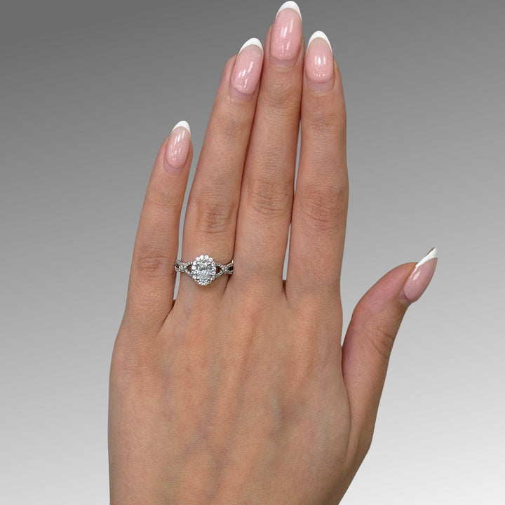 AGI Design Ready to Ship  Amelia 1ct Oval Moissanite Engagement Ring