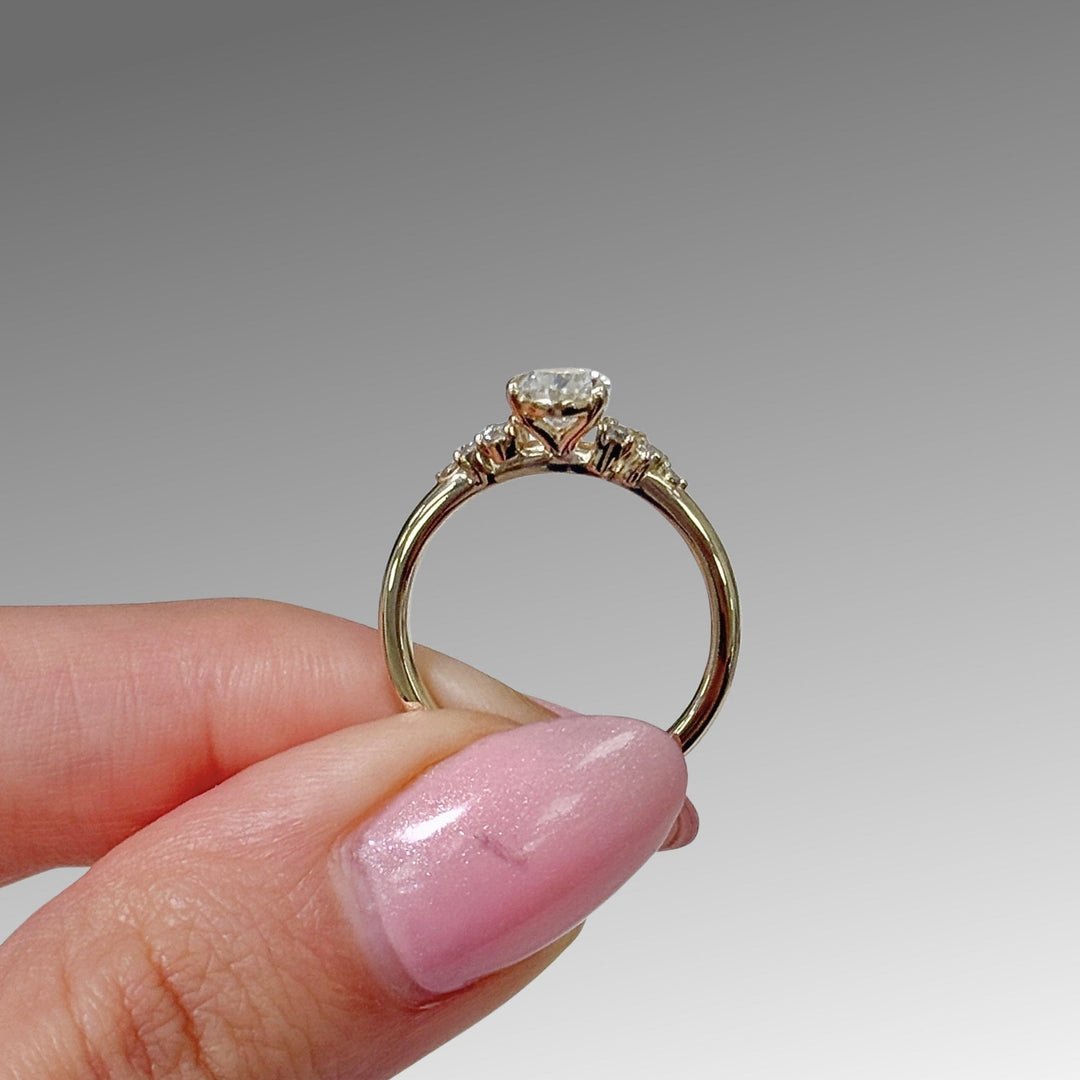 AGI Design Ready to Ship  Cynthia 1.03ct pear shape Lab Diamond D/VVS2  Engagement Ring in 14k yellow gold