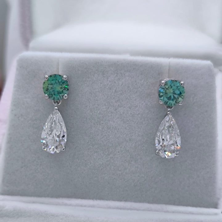 AGI Design Ready to Ship  Dangling Moissanite Earrings