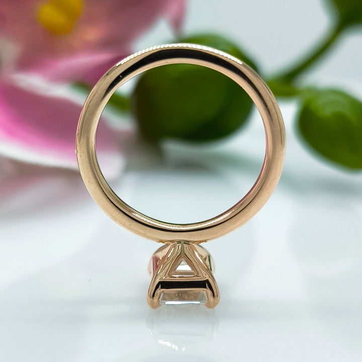 AGI Design Ready to Ship  Eden 1.8ct Emerald Moissanite Engagement Ring in 14K Rose Gold