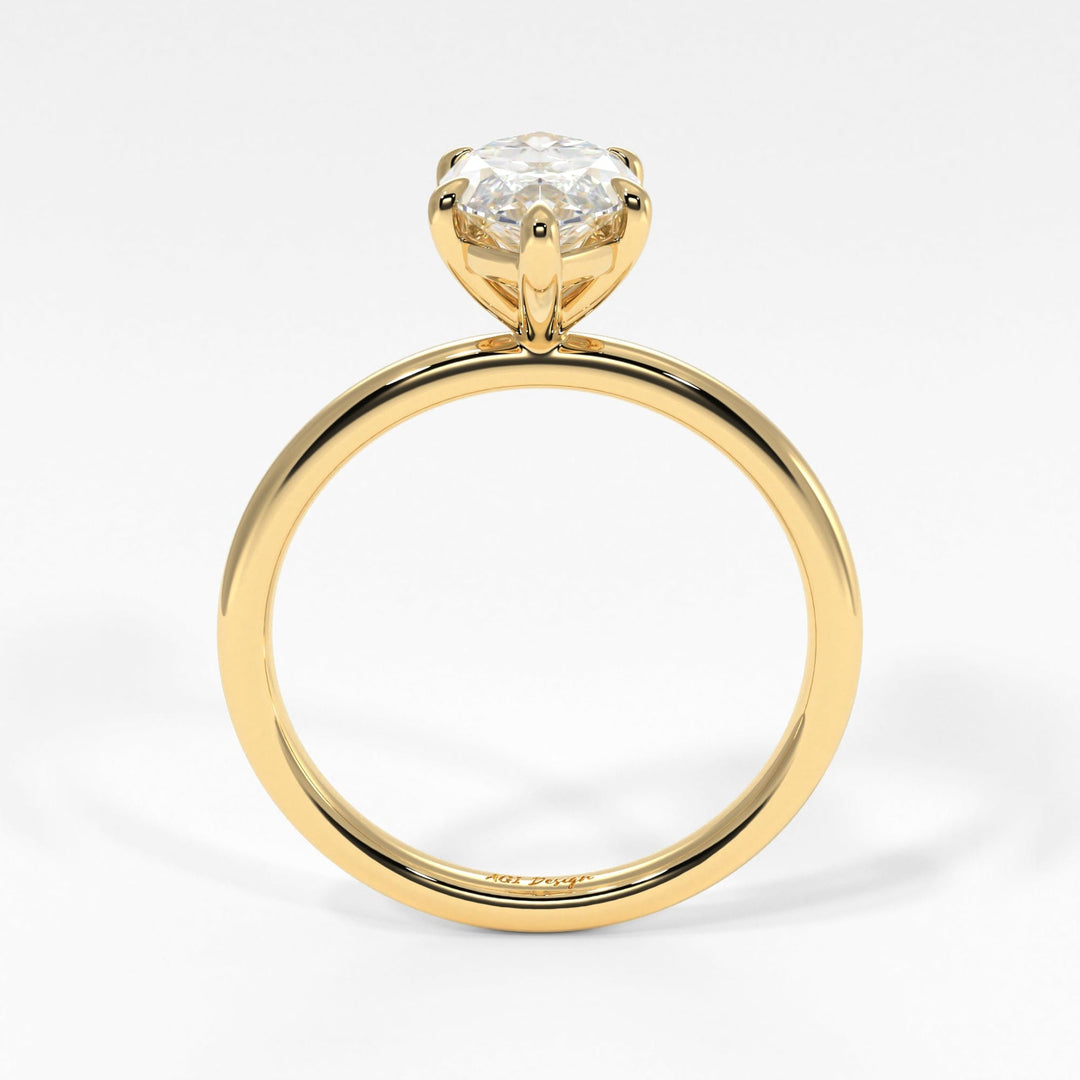 AGI Design Ready to Ship  Eden 3.56ct E/VVS2 Marquise Lab Created Diamond Engagement Ring in 18k Yellow Gold