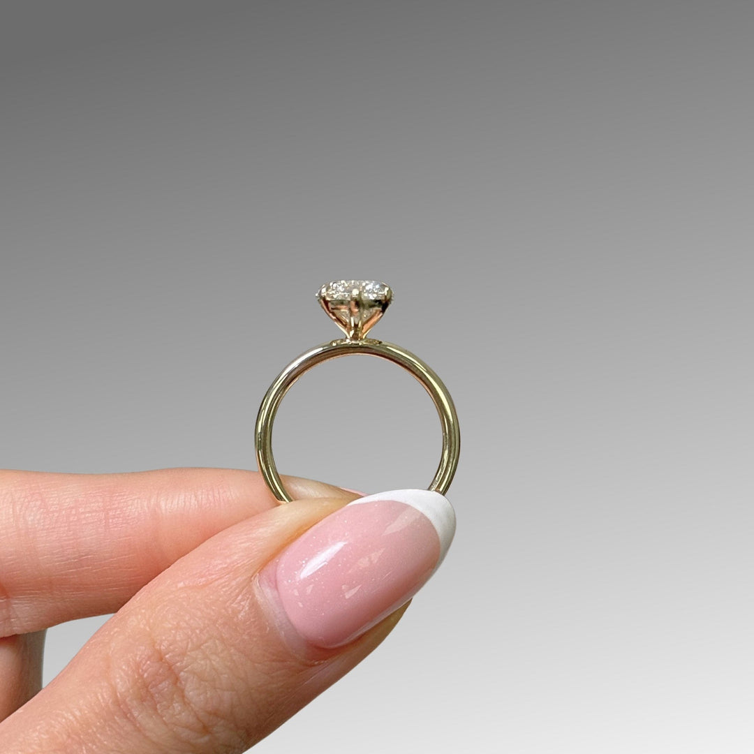 AGI Design Ready to Ship  Eden 3.56ct E/VVS2 Marquise Lab Created Diamond Engagement Ring in 18k Yellow Gold