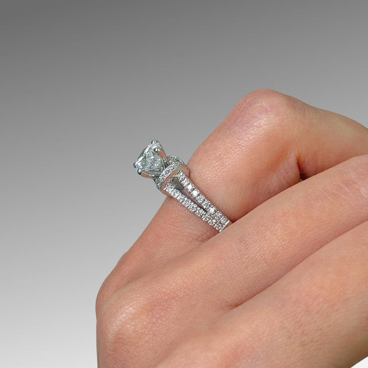 AGI Design Ready to Ship  Luna 1.3ct Round Lab Created Diamond Engagement Ring