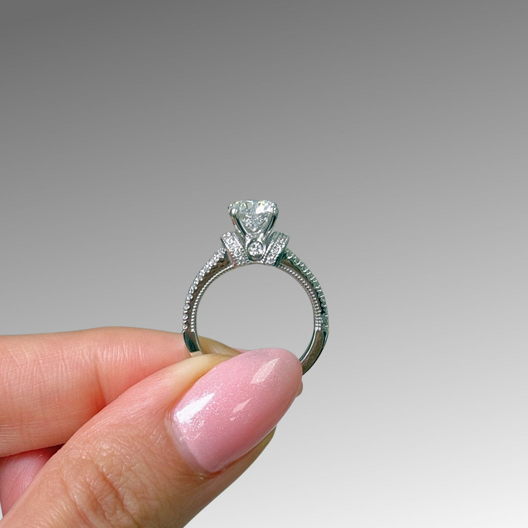 AGI Design Ready to Ship  Luna 1.3ct Round Lab Created Diamond Engagement Ring