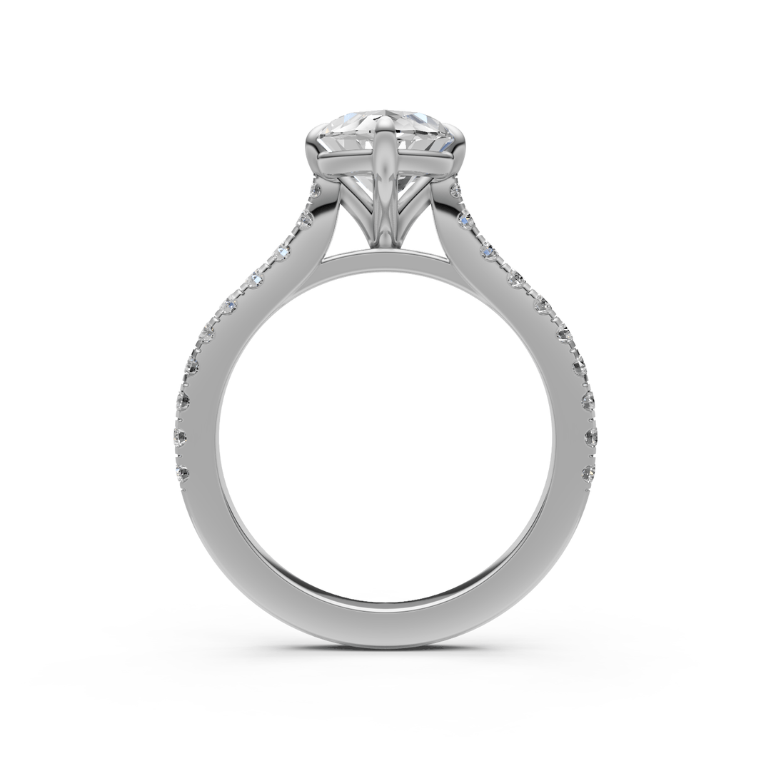 AGI Design Ready to Ship  Nelly 2.07ct marquise Lab Diamond E/VVS2  Engagement Ring in Platinum)