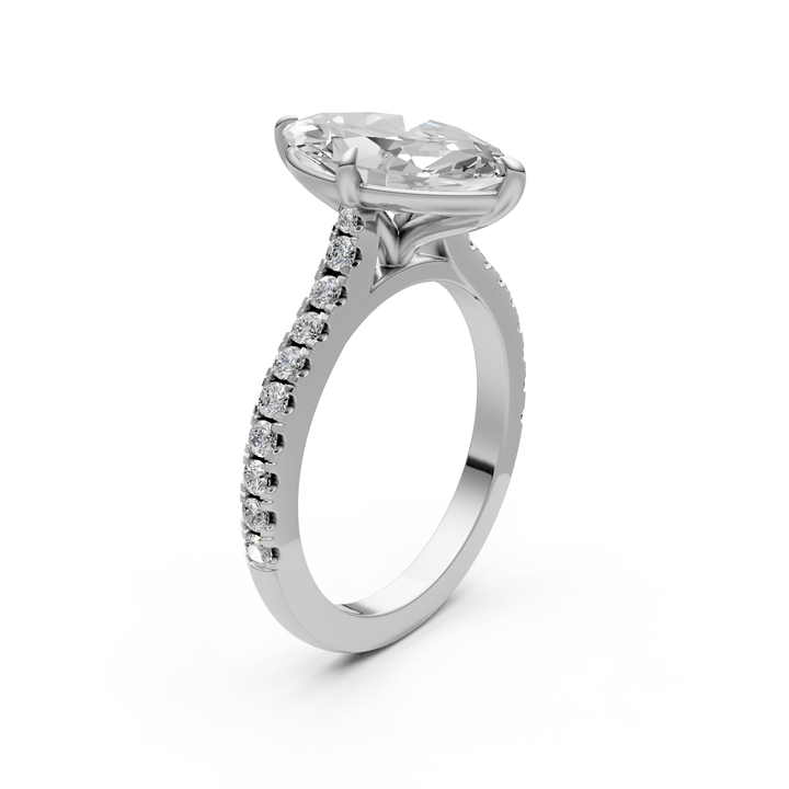 AGI Design Ready to Ship  Nelly 2.07ct marquise Lab Diamond E/VVS2  Engagement Ring in Platinum)