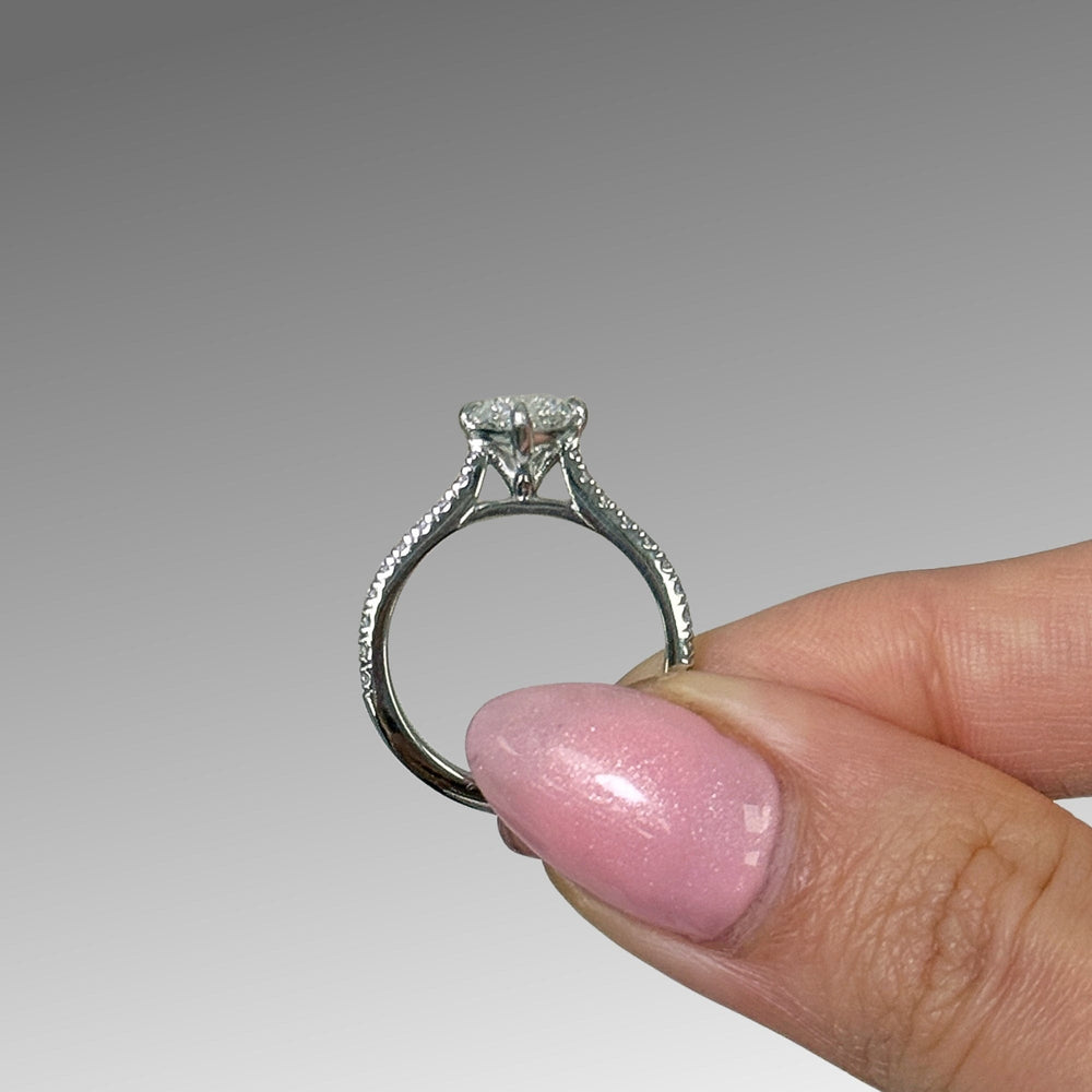 AGI Design Ready to Ship  Nelly 2.07ct marquise Lab Diamond E/VVS2  Engagement Ring in Platinum)