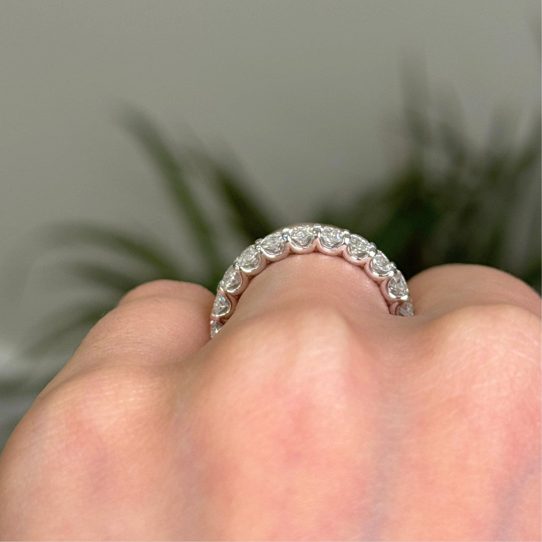 AGI Design Ready to Ship  Nika Lab Created Diamond Wedding Band in 14K White Gold