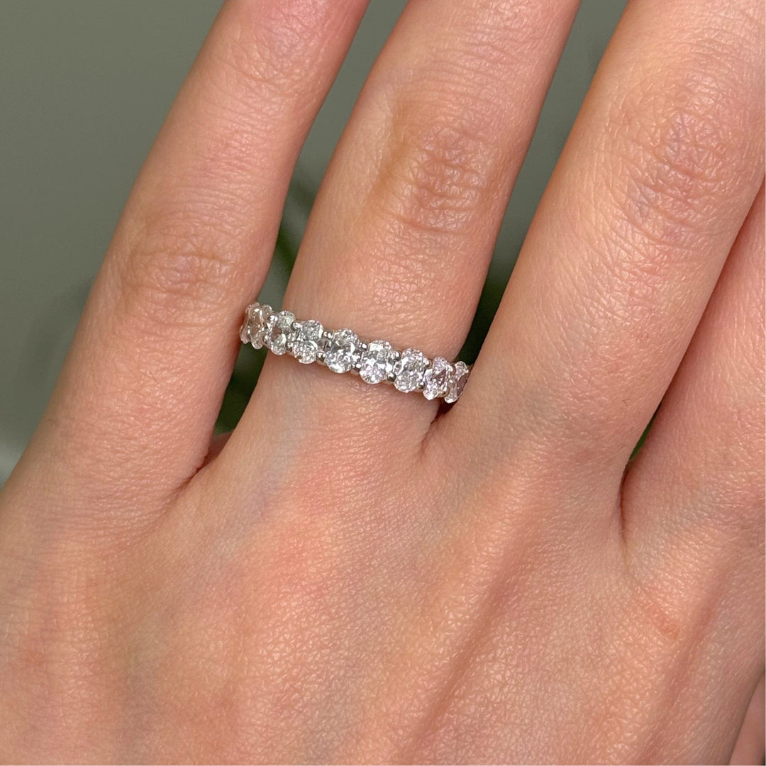 AGI Design Ready to Ship  Nika Lab Created Diamond Wedding Band in 14K White Gold