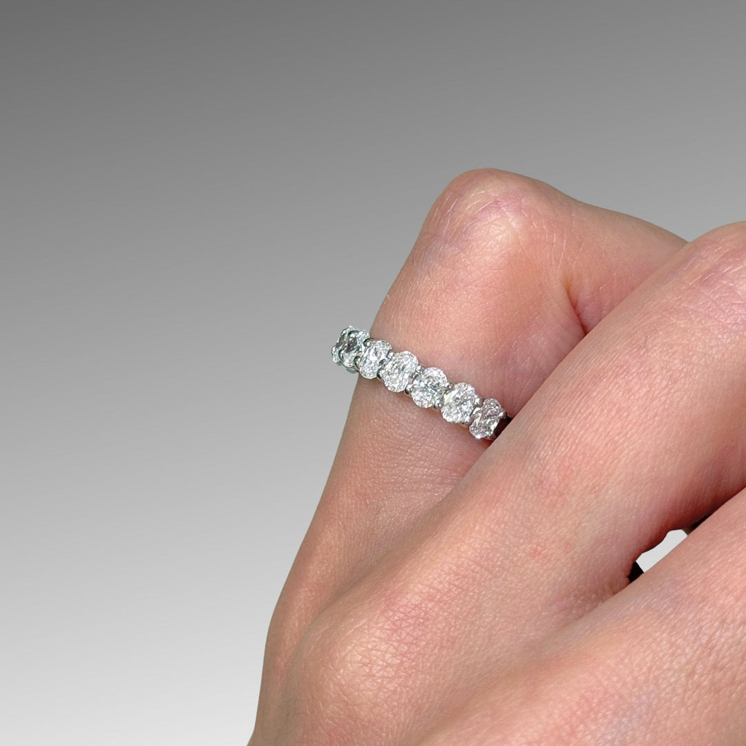 AGI Design Ready to Ship  Nika Lab Created Diamond Wedding Band in 14K White Gold