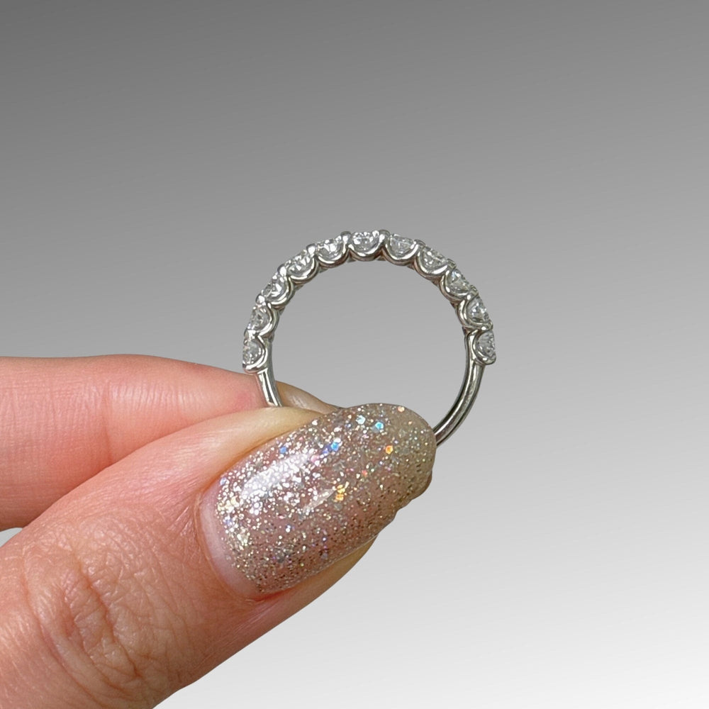 AGI Design Ready to Ship  Nika Lab Created Diamond Wedding Band in 14K White Gold