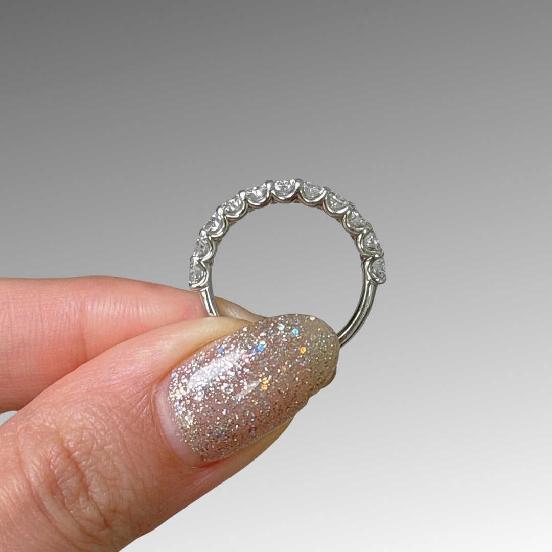 AGI Design Ready to Ship  Nika Lab Created Diamond Wedding Band in 14K White Gold