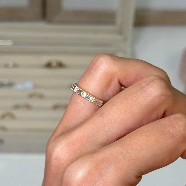 AGI Design Ready to Ship  Quinn Baguette Lab Created Diamond Wedding Band in 14K Yellow Gold