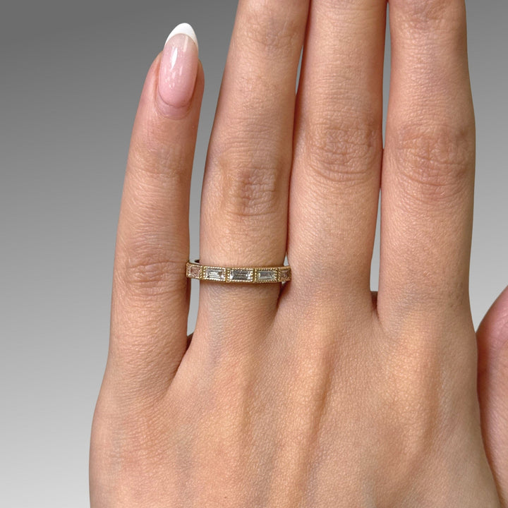 AGI Design Ready to Ship  Quinn Baguette Lab Created Diamond Wedding Band in 14K Yellow Gold