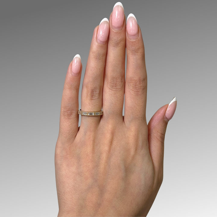 AGI Design Ready to Ship  Quinn Baguette Lab Created Diamond Wedding Band in 14K Yellow Gold