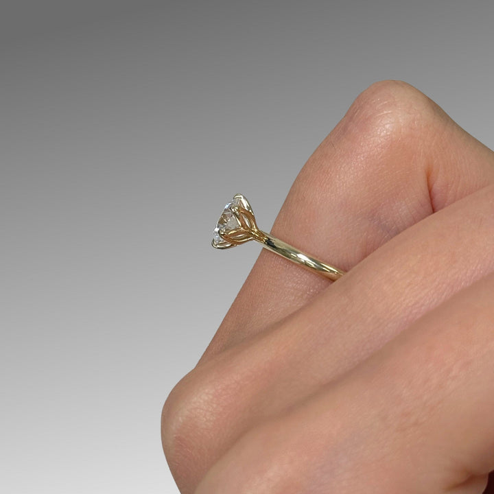 AGI Design Ready to Ship  Rita 1.2ct Round  Moissanite Engagement Ring in 14k yellow gold